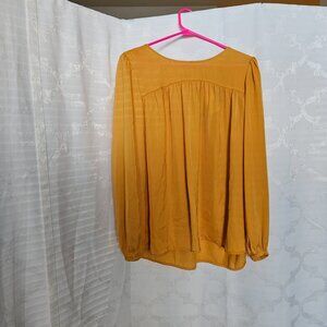 Daniel Rainn*Stylish Mustard Yellow Long-Sleeve Blouse*